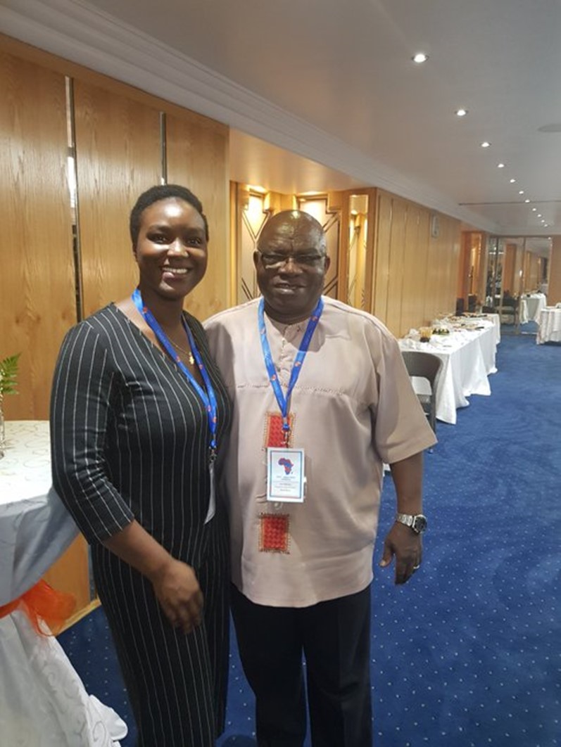 Alex Nadège Ouedraogo with Prof. Jìmí O. Adésínà at the 2019 Social Policy in Africa Conference
